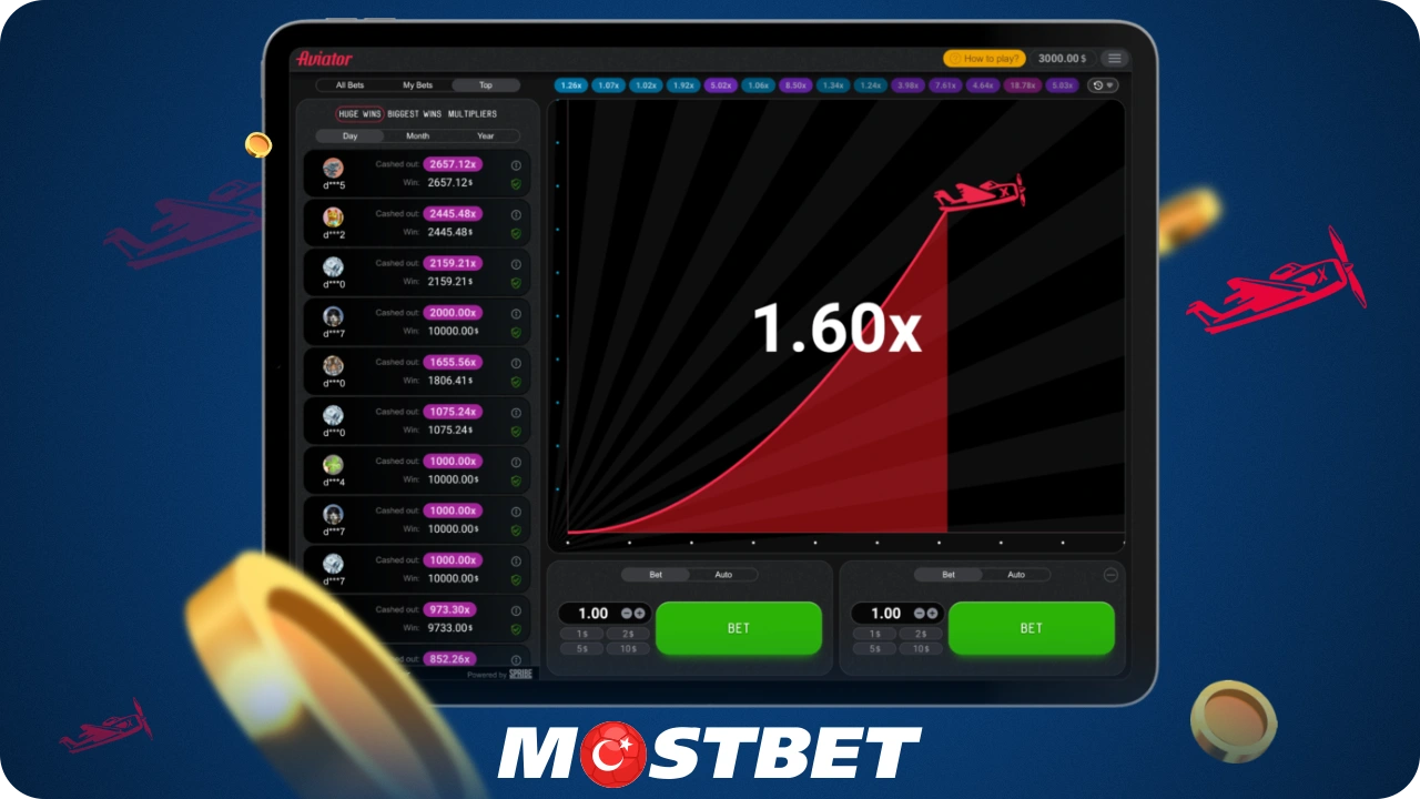 Mostbet, Türkiye'deki kullanıcılarına anında kazanç sağlayan heyecan verici Aviator oyununu sunuyor